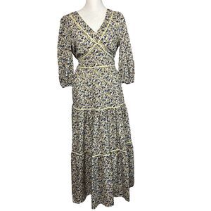 Baltic Born Fall Print Midi/Maxi Camel Floral Womens Size Small‎ Romantic Flowy